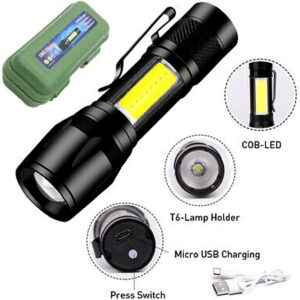 Metal COB Mini Rechargeable Flashlight & Work Light